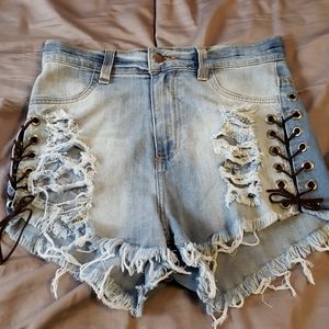Fashion Nova Lace Up Shorts